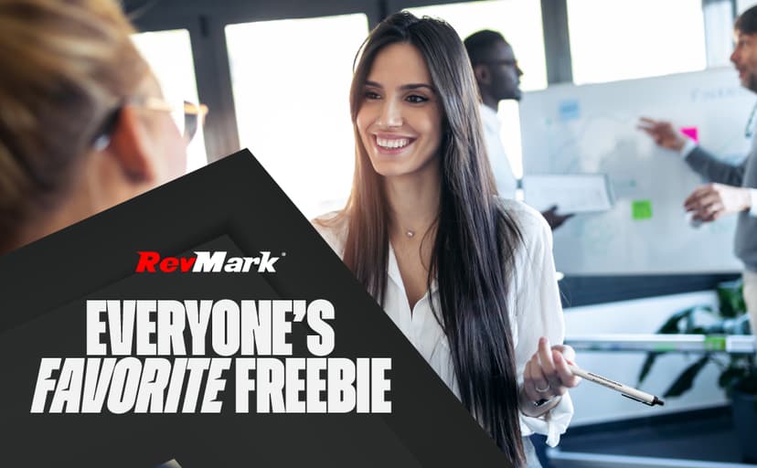 RevMark Personalized Ballpoint Pen, Custom Printed Name, Business or Event Information, Timeless Advertising, USA Made Pens, Promotional Marketing, Smooth Black Ink, Bulk Pack (Blue,50 Ct.)