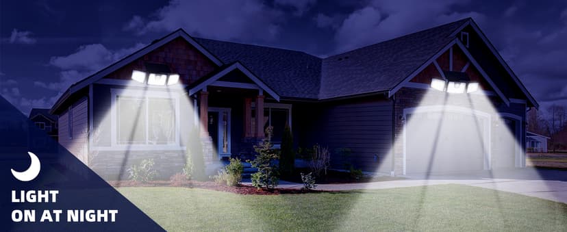 INCX Solar Lights Outdoor Waterproof, 3000 LM 156 LED Motion Sensor Outdoor Lights, 3 Heads Solar Powered Security Flood Light Motion Detected Spotlight for Patio Garage Yard Entryways, 2 Pack Black