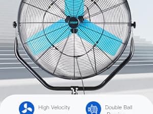 pasapair 7600 CFM 24" High Velocity Outdoor Misting Fan, Standing Fans for Patio Waterproof, Cooling Floor Fan 3-Speed, 360° Oscillation, Adjustable Height, 4 Casters, Heavy Duty Metal Industrial Fan