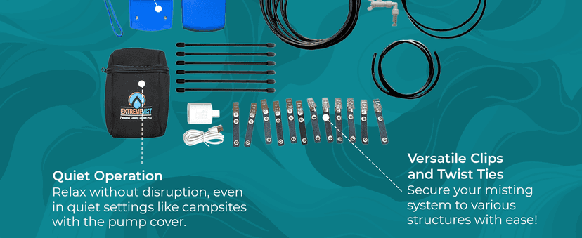 EXTREMEMIST Portable Misting System - 4 Mist Nozzles | Easy to Setup | 16 ft. Mist Line for Outdoor Patios, Golf Carts, Greenhouses, Canopy, Decks & More - Cools The air up to 30°F (17°C)!