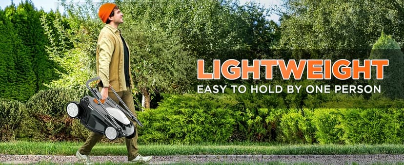 Litheli 40V (2 x 20V) 16" Electric Lawn Mower Cordless, Walk Behind Lawn Mower with 6-Height Adjust, Portable & Lightweight Push Battery Powered Lawn Mower (2 * 4.0AH Batteries Included)