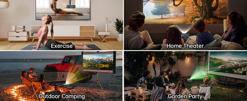 Mini Projector, iTJQ Portable Projector 1080P Supported for Indoor Outdoor Movies, Phone Projector Compatible with iOS/ Android, Laptop, TV Stick/ PS5, USB/HDMI/Type-C