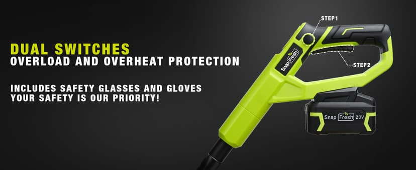 SnapFresh Cordless Tiller Cultivator, 20V Electric Garden Tiller with 4.0AH Battery and Fast Charger, 300 PRM Battery Powered Rototiller, 9" Width 6.6" Depth, 3 Speed Handheld Tiller with Steel Tines