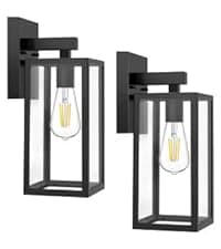 MAXvolador Outdoor Wall Lantern, Exterior Waterproof Wall Sconce Light Fixture, Black Anti-Rust Mount Light with Clear Glass, E26 Base Wall Lamp