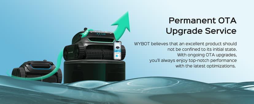 WYBOT S2 Inground Pool Vacuum up to 3230.Sq.ft, Cordless Robotic Pool Cleaner Lasts 210 Mins with Smart Navigation, Dual Filtration, Touch/APP Modes