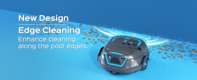 WYBOT A1 Cordless Robotic Pool Cleaner, Automatic Pool Vacuum with 120 Mins, Double Filters, LED Indicator, Fast Charging, Ideal for Above Ground & In-ground Flat Pools - Blue & Grey