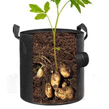 5-Pack 10 Gallon Potato Grow Bags, Garden Planting Bag with Reinforced Handle, Thickened Nonwoven Fabric Pots for Tomato, Vegetable and Fruits