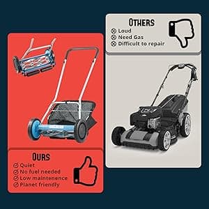 American Lawn Mower Company 1804-18 18-Inch 5-Blade Walk Behind Reel Lawn Mower with Grass Catcher