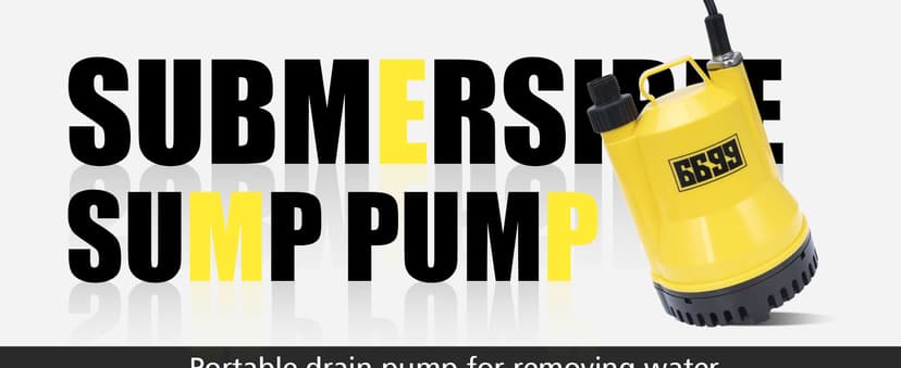 1/6HP Portable Utility Pump Submersible Small Backup Sump Pump Draining pump to Remove Water from Flooding House Basement Pool Tankless Heater Flushing Pump with 10-Foot Cord SUB 1100