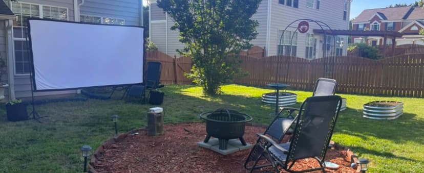 Projector Screen and Stand,GAINVANE 120 inch Portable Projector Screen Indoor Outdoor Projection Screen 16:9 4K HD Wrinkle-Free Light-Weight Movie Screen with Carry Bag for Backyard Movie Night