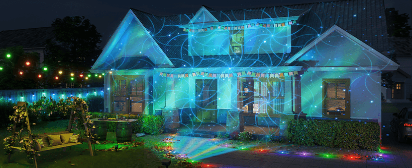 Govee Outdoor Projector Light, Laser and Aurora Star Projector Light for Indoor and Outdoor Decor, 16 RGB Patterns, RGBW Aurora, 51 Scene Modes, Works with Alexa, Google Assistant, Matter