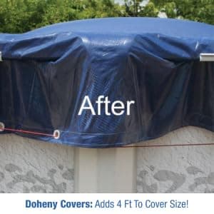 Doheny’s Commercial-Grade Winter Pool Covers for Above Ground Pools | Featuring Doheny’s Exclusive Tear Resistant Weave | The Best Winter Covers for Le$$! (12' x 24' Oval, Economy - 4 Yr.)
