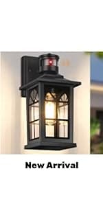 BesLowe Outdoor Wall Mount Light Fixture, Exterior Wall Lantern Waterproof, Black Outside Porch Sconce Lighting with Matte Black Finish & Glass Shade for House Garage Doorway Patio, E26 Socket