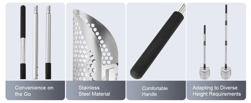 GADFISH Sand Scoop for Metal Detecting, Metal Detector Scoop, Stainless Steel Sand Sifter Shovel, Fast Sifter Shovel for Underwater Treasure Hunting (Stainless Steel)