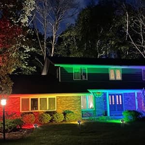 Solar Spotlights Outdoor,40 LEDs Color Changing RGB Landscape Path Lights,USB & Powered Multicoloured Spotlights,14 Colors Auto Cycling for Yard,Garden,2 Pack