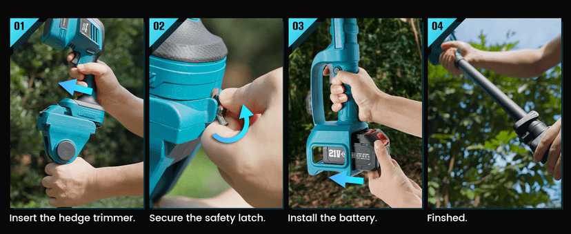 Seesii 6-in-1 Cordless Pole Saw and Pole Hedge Trimmer Grass Shears Combo Kit, Electric Mini Chainsaw with 2*4.0 Ah Batteries, Extension Tree Prunner, Bush Trimmer Limb Branch Cutter, 16ft Long Reach