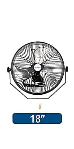 BILT HARD 20" High Velocity Floor Fan, 4600 CFM 3-Speed Industrial Shop Fan with Wall-Mounting System, Heavy Duty Metal Fan for Workshop, Garage and Warehouse