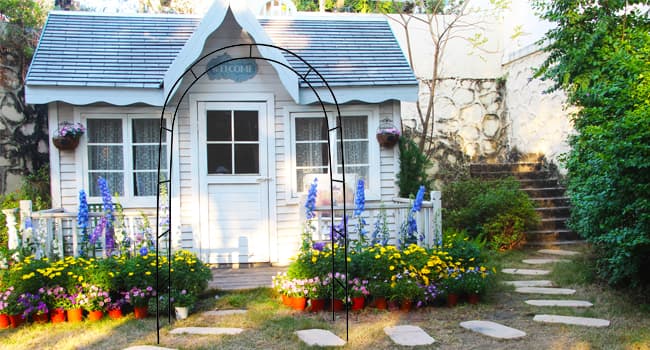 7.9 Ft H x 4.6 Ft W Metal Pergola Arbor, Easy to Assemble, for Various Climbing Plant Wedding Garden Arch Bridal Party Decoration Wide Arbor, 1 Pack