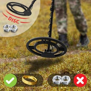 SAKOBS Metal Detector for Adults - High Accuracy Metal Detector with Discrimination Mode & Distinctive Audio Prompt and LCD Display Waterproof Search Coil for Treasure Hunting Beginners Professionals
