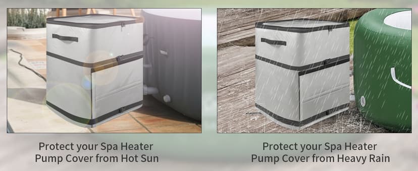 UCEDER Insulated Inflatable Hot Tub Spa Heater Pump Cover with Clear PVC Window, Energy-Saving and Eco-Friendly Insulation for Winter Freeze Protection