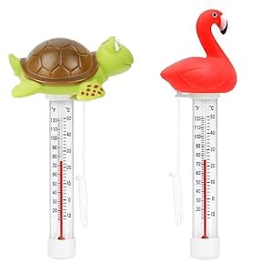 XY-WQ 2 Pack Floating Pool Thermometer, Large Size Easy Read for Water Temperature with String for Outdoor and Indoor Swimming Pools and Spas