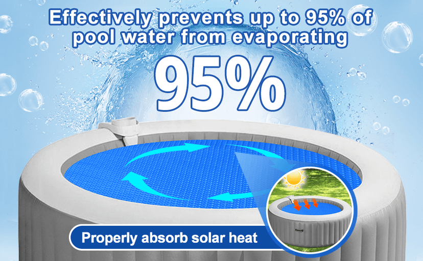 Solar Hot Tub Spa Bubble Cover Blanket for 6 7 Ft Round Inflatable Hot Tub Spa Pool Thermal Insulation Floating Bubble Wrap Covers Blankets(6 Ft)