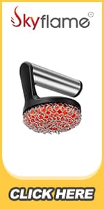 Skyflame Wood Chip Smoker Box, Stainless Steel Double V-shape BBQ Smoke Box with Hinged Lid for Charcoal & Propane Gas Grill, 12.5"(L) x 3.3"(W) x 2.5"(H), U.S. Design Patent