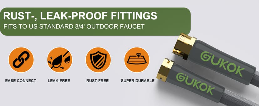 2025 Upgraded 50FT Non-Expanding Garden Hose, Ultra-Light & Flexible Water Hose - Burst-Resistant, Kink-Free, High-Pressure, All-Weather Use for Lawns, Gardens, and Outdoor Cleaning