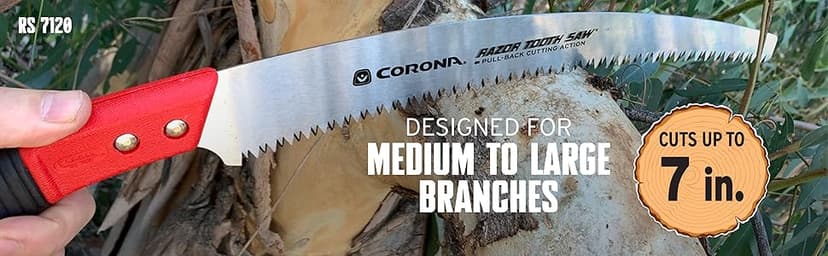 Corona Tools 13-Inch RazorTOOTH Pruning Saw | Tree Saw Designed for Single-Hand Use | Curved Blade Hand Saw | Cuts Branches up to 7" in Diameter | RS 7120
