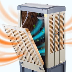 41" Swamp Cooler, 4800 CFM Evaporative Air Cooler with 10.6 Gallon Water Tank, Portable Outdoor Air Conditioner with 3 Ice Pack, 110° Oscillation, 3 Speed for Garage, Yard, Commercial Use