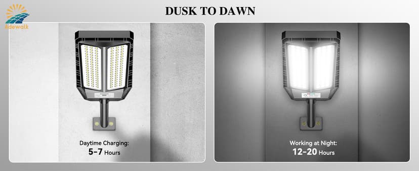 5000W Solar Lights Outdoor - 6500K LED Solar Street Lights Outdoor, Dusk to Dawn, IP66 Waterproof Solar Flood Lights with Motion Sensor and Remote Control for Yard, Patio, 2 Pack