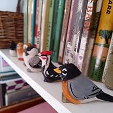 Hand-Carved Cardinal Figurine –Red Wood Bird Figurine Miniature Garden Statue Carving Home Decor Sculpture, Miniature Wildlife Sculpture, Handmade Garden Ornament & Rustic Home Decor Accent