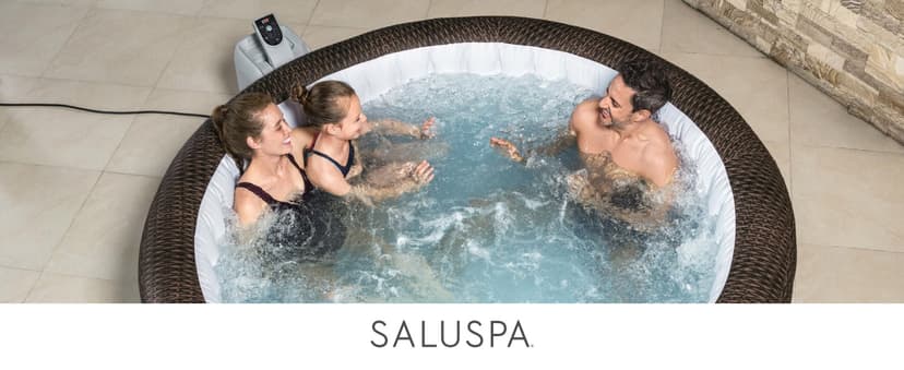 Bestway SaluSpa St Moritz AirJet 5 to 7 Person Inflatable Hot Tub Round Portable Outdoor Spa with 180 AirJets and EnergySense Energy Saving Cover