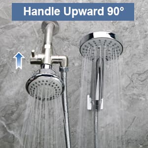 Shower Arm Diverter Valve Brass G1/2 3 Way Universal Bathroom Shower System Component Replacement for Handheld Shower Head and Fixed Spray Head, Brushed Nickel