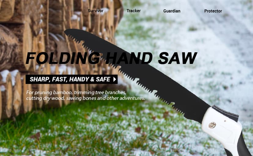Folding Pruning Hand Saw 10 Inch Blades with SK5 Steel Blade for Tree Trimming, Camping, Gardening, Hunting, Cutting Wood, PVC, Bone with Ergonomic Handle Design