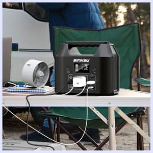 SinKeu Portable Power Station 122.8Wh, LiFePO4 Battery Solar Generator for Home Use, 150W Power Bank with AC Outlet for Camping, RV, Emergency Backup