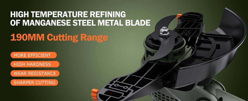 12-Inch Cordless String Trimmer & Edger, (2 x 21V 4.0Ah Electric Brush Cutter Battery Powered), with Auxiliary Bracket, Side Ball, 90° Rotary Head, Telescopic Handle, 3 Cutting Methods(WEG21T)