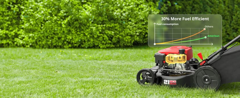 21" Steel Deck Gas Lawn Mower, Heavy-Duty 3-in-1 Push Mower, 144cc 4-Stroke Engine, 6-Position Height Adjustment, Large 1.4 Bushel Grass Catcher, Durable & Efficient for Yard & Garden