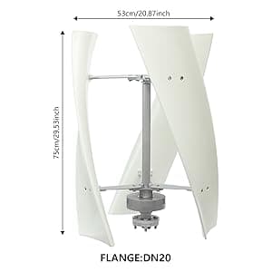 Wind Turbine, 500W Vertical Axis Wind Turbine Generator Home Windmill Kit Hybrid Wind System with Controller for Home, Business, Industrial Energy Supply (500W 12V White)