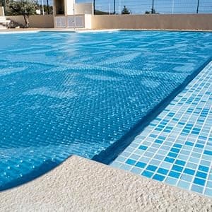 SunHeater Pool Solar Blanket - Heavy Duty Rectangular Thermal Cover with Bubbles - Heat Transfer Solar Pool Heater for In-Ground Swimming Pools - Durable 12 Mil Thick Polyethylene - 16' x 32' Feet