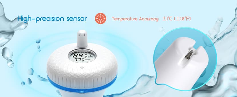 INKBIRD IBS-P01R 2nd Generation Wireless Floating Pool Thermometer Easy to Read for Hot Tub, Compatible with Gateway IBS-M1 and IBS-M2