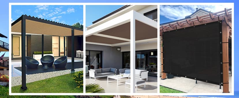 90% Sun Shade Cloth with Grommets, Pergola Shade Cover Canopy, Mesh Tarp Sun Screens for Patio, Outdoor, Garden, Backyard (8' X 10')