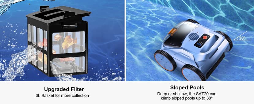 (2025 New) Robotic Pool Vacuum, Robotic Pool Cleaner for Inground Pools, Smart Navigation, Floor/Wall/Waterline Cleaning, 180 Mins Runtime for Pool Up to 2100 Sq.ft