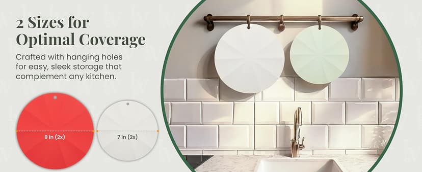 Larder & Vine Silicone Trivets for Hot Pots and Pans | Set of 4 Round Hot Pads for Kitchen | 7” & 9” Trivets for Hot Dishes | Heat-Resistant Silicone Mats for Kitchen Counter | Limoncello/French Gray