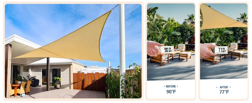 LOVE STORY Waterproof 10'x10' Rectangle Sand Sun Shade Sail Cannoy UV Resistant for Outdoor Patio Garden Backyard (We Make Custom Size)