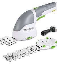 WORKPRO Cordless Grass Shear & Shrubbery Trimmer - 2 in 1 Handheld Hedge Trimmer Electric Grass Trimmer Hedge Shears/Grass Cutter Rechargeable Lithium-Ion Battery and Type-C Cable Included (Green)