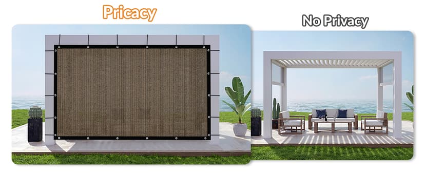 90% Sun Shade Cloth with Grommets, Pergola Shade Cover Canopy, Mesh Tarp Sun Screens for Patio, Outdoor, Garden, Backyard (8' X 10')