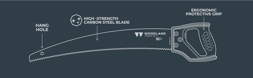 Woodland Tools Co. D-Handle Pruning Saw - Durable Gardening Saw with Ergonomic Grip for Branch Trimming and Deadwood Cutting