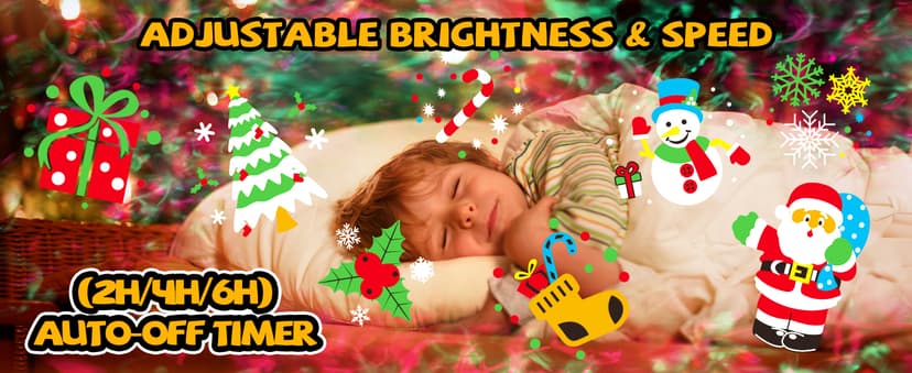 8-Pattern Christmas Projector Lights Outdoor, Anysun Brighter 160 HD Patterns Christmas Decorations, 2-in-1 Ocean Wave Snowflake Holiday Projector Waterproof with Timer for Garden Party Landscape Show