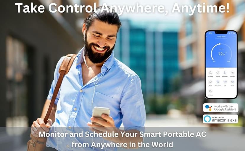 Cooper&Hunter 14,000 BTU (12,000 BTU SACC) Inverter Portable Air Conditioner with Heat Pump with Dual Hose, Dehumidifier, and Fan For Areas Up To 550 Sq. Ft, with Remote Control & Window Kit